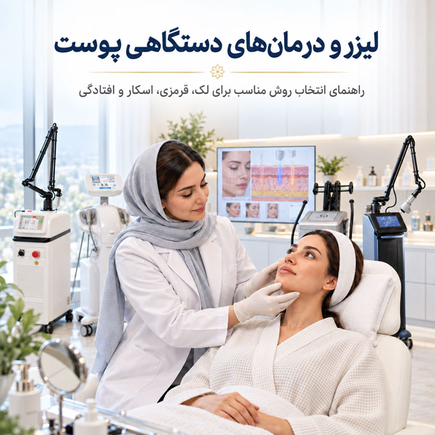 لیزر و درمان‌های دستگاهی پوست با ارزیابی پزشک برای انتخاب روش مناسب