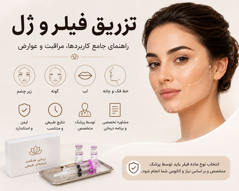 نمای کلی راهنمای کامل تزریق فیلر و نکات ایمنی