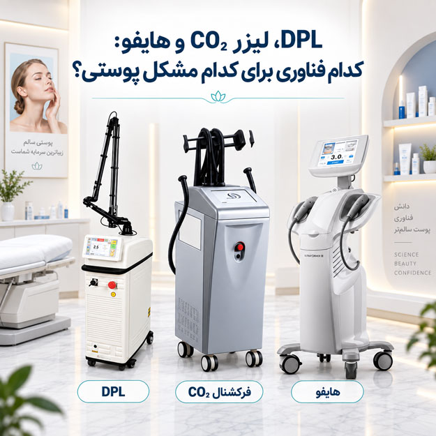 مقایسه دستگاه‌های DPL، لیزر CO2 فرکشنال و هایفو برای مشکلات پوستی